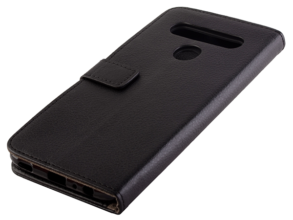 Synthetic Leather Wallet Case with Stand for LG K51s - Black Leather Wallet Case