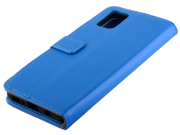 Synthetic Leather Wallet Case with Stand for Samsung Galaxy A51 - Blue Leather Wallet Case