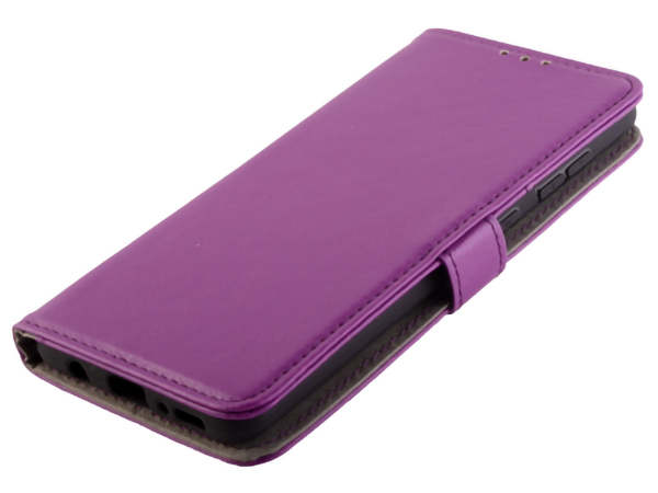 Synthetic Leather Wallet Case with Stand for Samsung Galaxy A51 - Purple
