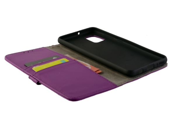 Synthetic Leather Wallet Case with Stand for Samsung Galaxy A51 - Purple