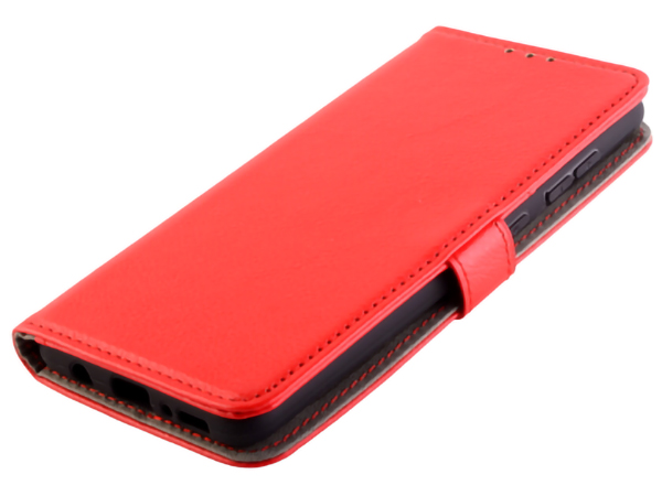 Synthetic Leather Wallet Case with Stand for Samsung Galaxy A51 - Red