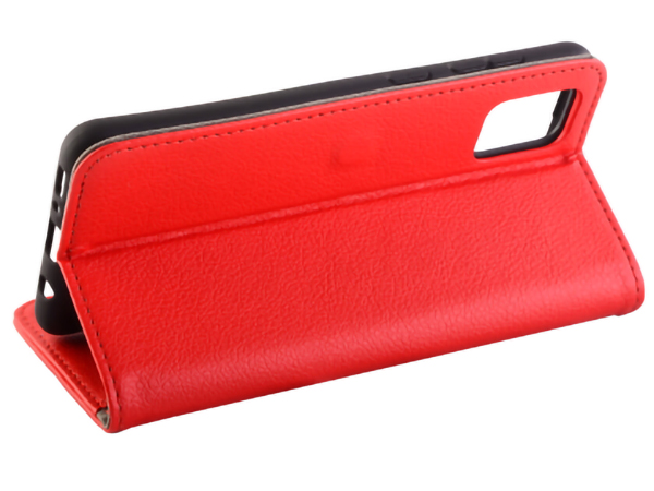 Synthetic Leather Wallet Case with Stand for Samsung Galaxy A51 - Red
