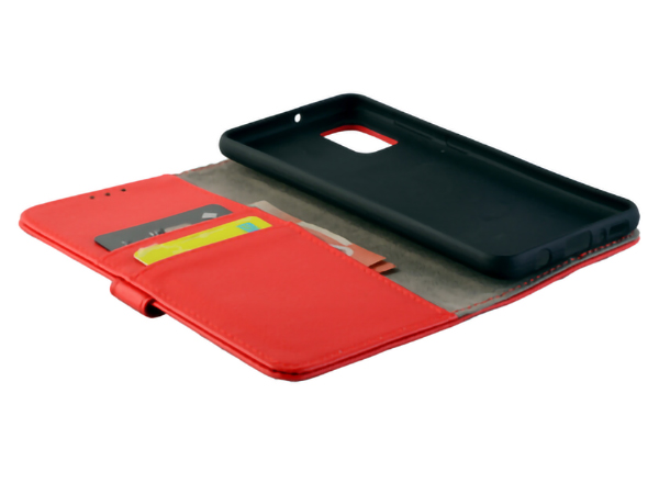 Synthetic Leather Wallet Case with Stand for Samsung Galaxy A51 - Red