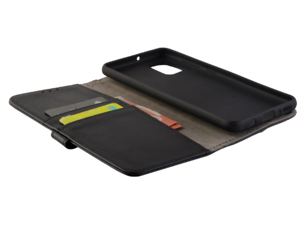 Synthetic Leather Wallet Case with Stand for Samsung Galaxy A51 - Black