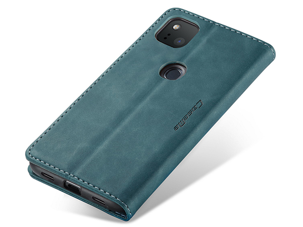 CaseMe Slim Synthetic Leather Wallet Case with Stand for Google Pixel 4a - Teal