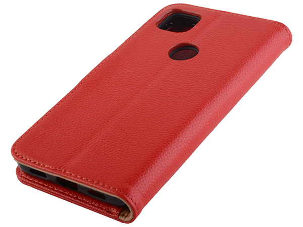 Premium Leather Wallet Case for Google Pixel 4a - Red Leather Wallet Case