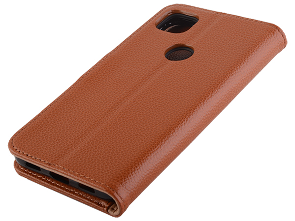 Premium Leather Wallet Case for Google Pixel 4a - Caramel Leather Wallet Case