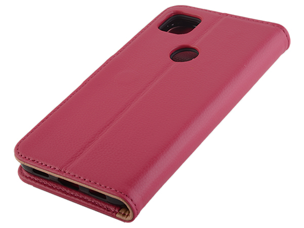 Premium Leather Wallet Case for Google Pixel 4a - Pink Leather Wallet Case