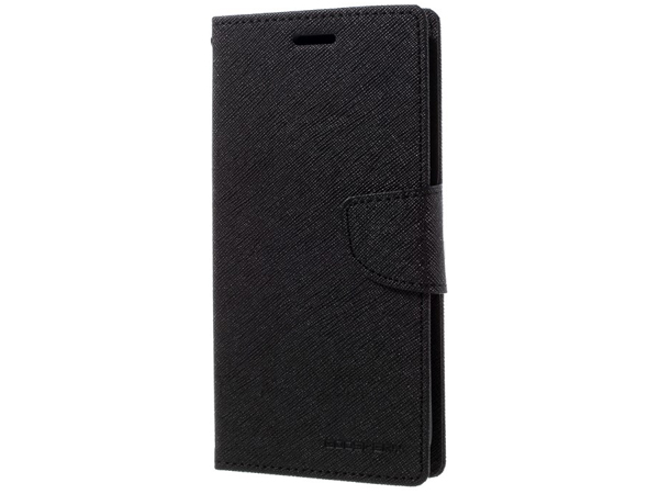 Mercury Goospery Colour Fancy Diary Case with Stand for Samsung Galaxy S7 - Black Leather Wallet Case