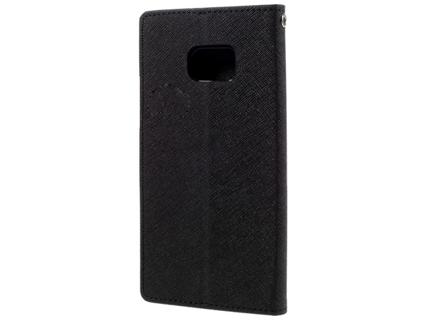 Mercury Goospery Colour Fancy Diary Case with Stand for Samsung Galaxy S7 - Black