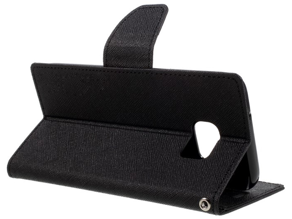 Mercury Goospery Colour Fancy Diary Case with Stand for Samsung Galaxy S7 - Black