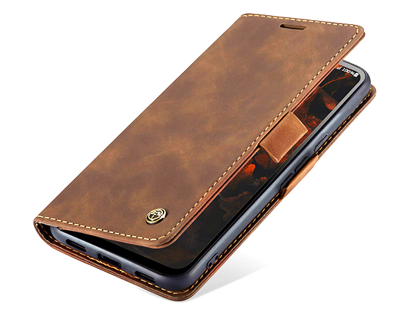 CaseMe Slim Synthetic Leather Wallet Case with Stand for Google Pixel 4a - Tan