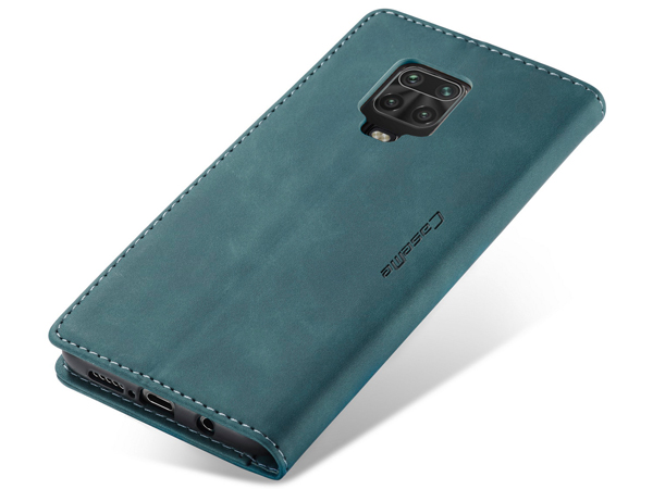 CaseMe Slim Synthetic Leather Wallet Case with Stand for Xiaomi Redmi Note 9 Pro - Teal