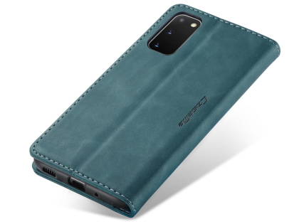 CaseMe Slim Synthetic Leather Wallet Case with Stand for Samsung Galaxy S20 FE 5G - Teal