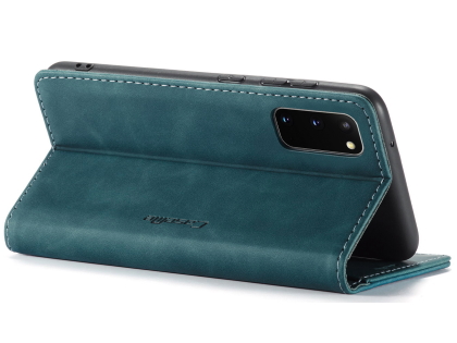 CaseMe Slim Synthetic Leather Wallet Case with Stand for Samsung Galaxy S20 FE 5G - Teal
