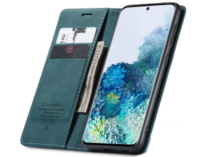 CaseMe Slim Synthetic Leather Wallet Case with Stand for Samsung Galaxy S20 FE 5G - Teal