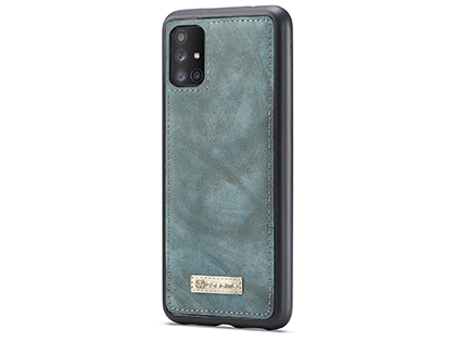 CaseMe 2-in-1 Synthetic Leather Wallet Case for Samsung Galaxy A71 5G - Teal/Ash