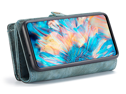 CaseMe 2-in-1 Synthetic Leather Wallet Case for Samsung Galaxy A71 5G - Teal/Ash