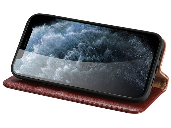Premium Leather Wallet Case for Apple iPhone 12 Pro Max - Rosewood