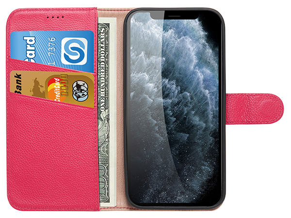 Premium Leather Wallet Case for Apple iPhone 12 Pro Max - Pink