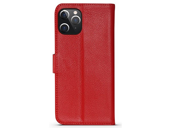 Premium Leather Wallet Case for Apple iPhone 12 Pro - Red Leather Wallet Case