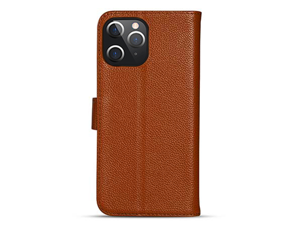 Premium Leather Wallet Case for Apple iPhone 12 Pro - Caramel Leather Wallet Case