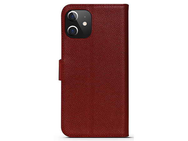 Premium Leather Wallet Case for Apple iPhone 12 - Rosewood Leather Wallet Case