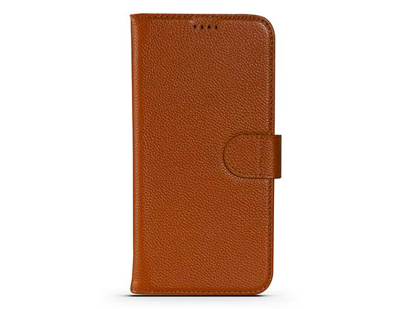 Premium Leather Wallet Case for Apple iPhone 12 - Caramel