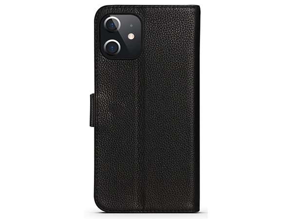 Premium Leather Wallet Case for Apple iPhone 12 - Black Leather Wallet Case