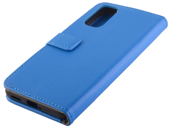 Synthetic Leather Wallet Case with Stand for OPPO Reno4 5G - Blue Leather Wallet Case