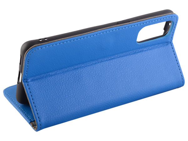 Synthetic Leather Wallet Case with Stand for OPPO Reno4 5G - Blue