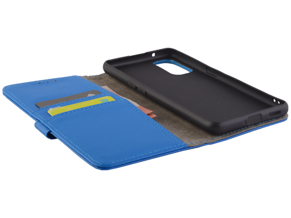 Synthetic Leather Wallet Case with Stand for OPPO Reno4 5G - Blue