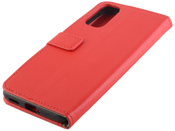 Synthetic Leather Wallet Case with Stand for OPPO Reno4 5G - Red Leather Wallet Case