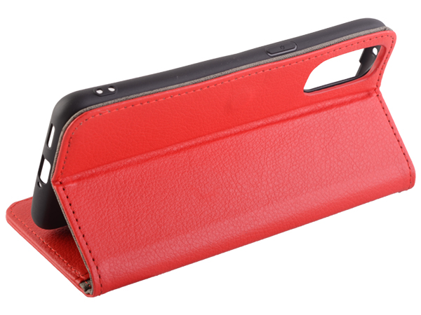 Synthetic Leather Wallet Case with Stand for OPPO Reno4 5G - Red