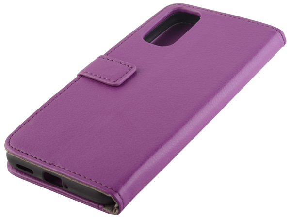Synthetic Leather Wallet Case with Stand for OPPO Reno4 5G - Purple Leather Wallet Case