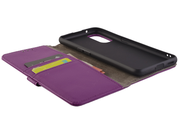Synthetic Leather Wallet Case with Stand for OPPO Reno4 5G - Purple