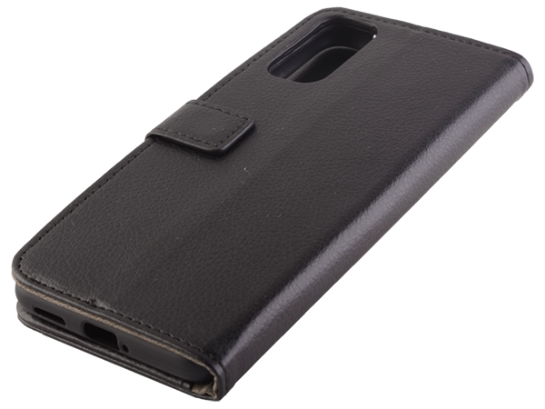 Synthetic Leather Wallet Case with Stand for OPPO Reno4 5G - Black Leather Wallet Case