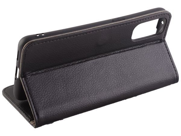 Synthetic Leather Wallet Case with Stand for OPPO Reno4 5G - Black