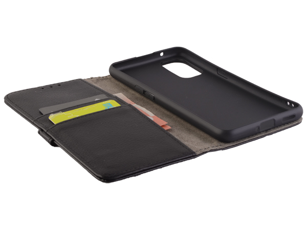 Synthetic Leather Wallet Case with Stand for OPPO Reno4 5G - Black