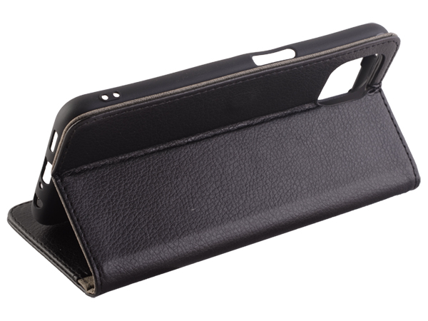 Synthetic Leather Wallet Case with Stand for OPPO Reno4 Z 5G - Black