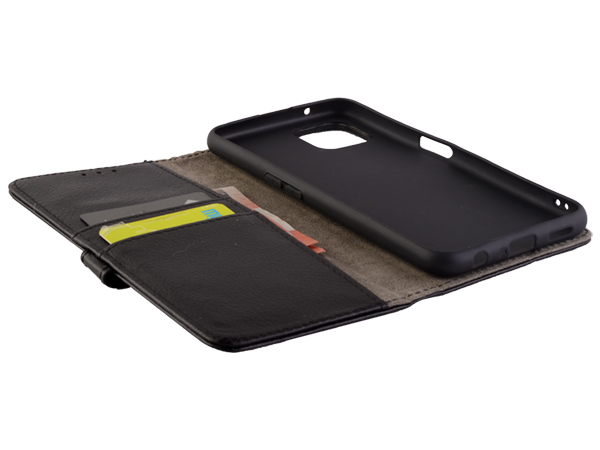 Synthetic Leather Wallet Case with Stand for OPPO Reno4 Z 5G - Black