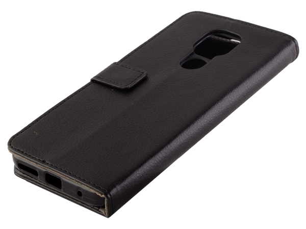 Synthetic Leather Wallet Case with Stand for Motorola Moto G9 Play - Black Leather Wallet Case