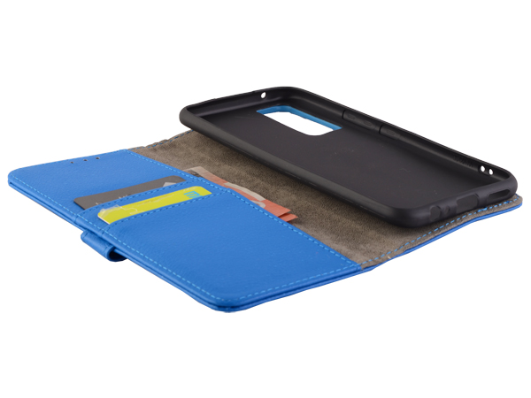Synthetic Leather Wallet Case with Stand for vivo Y70 - Blue