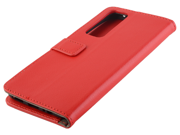 Synthetic Leather Wallet Case with Stand for vivo Y70 - Red Leather Wallet Case