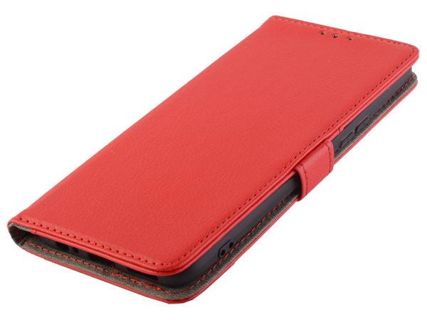 Synthetic Leather Wallet Case with Stand for vivo Y70 - Red