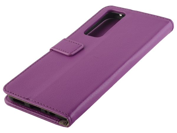 Synthetic Leather Wallet Case with Stand for vivo Y70 - Purple Leather Wallet Case