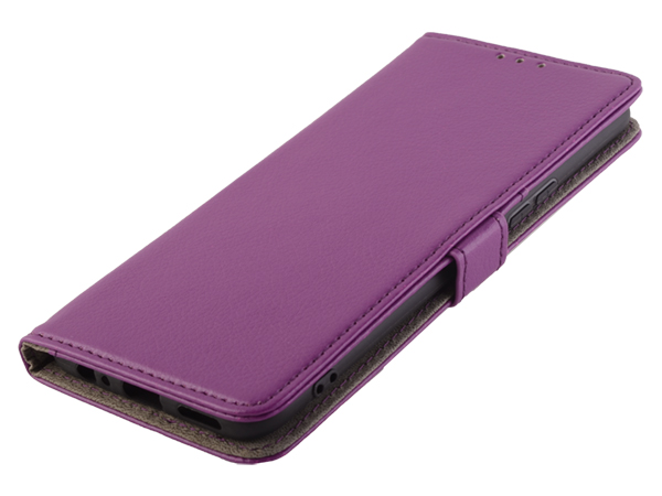 Synthetic Leather Wallet Case with Stand for vivo Y70 - Purple