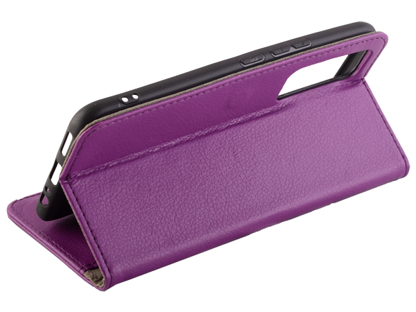 Synthetic Leather Wallet Case with Stand for vivo Y70 - Purple