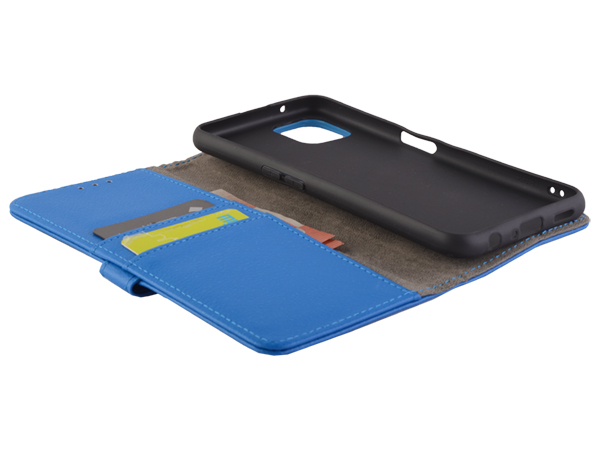 Synthetic Leather Wallet Case with Stand for OPPO Reno4 Z 5G - Blue