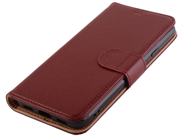 Premium Leather Wallet Case for Google Pixel 5 - Rosewood